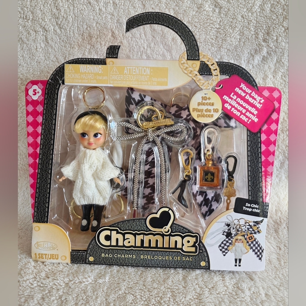 New viral girl's Charming Bag Charms So Chic Set with Doll & Accessories, are 5+
